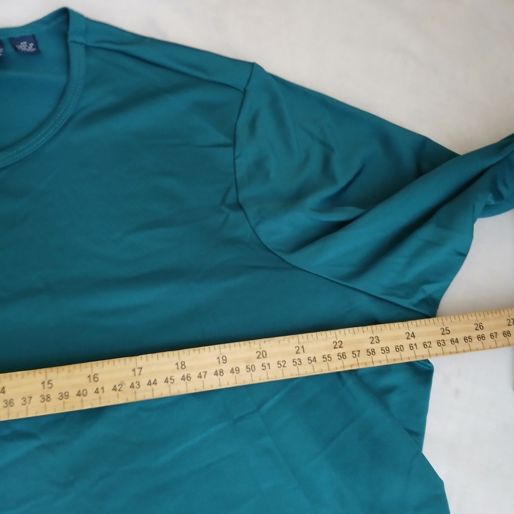 Susan Graver Top 2x Liquid Knit Classic Staple Capsule Stretch Office Kelly - Picture 4 of 6